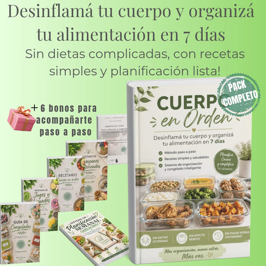 Desinflamá tu cuerpo y ordená tu alimentación en 7 dias +6 bonos